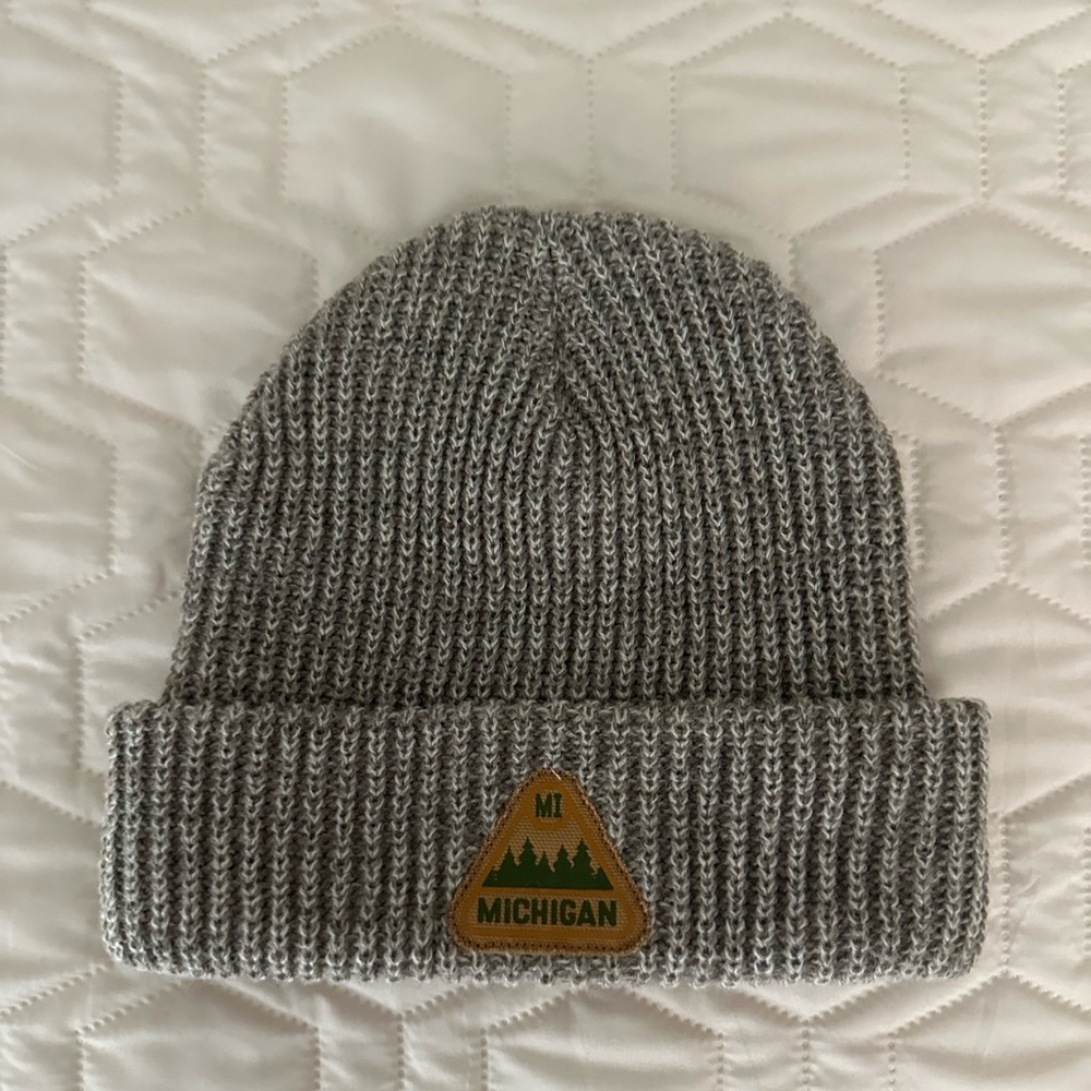 Gray Michigan Knit Beanie